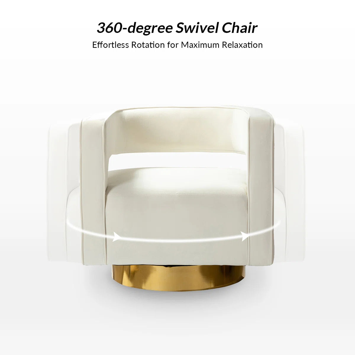 Samantha Velvet Upholstered Barrel Chair - White