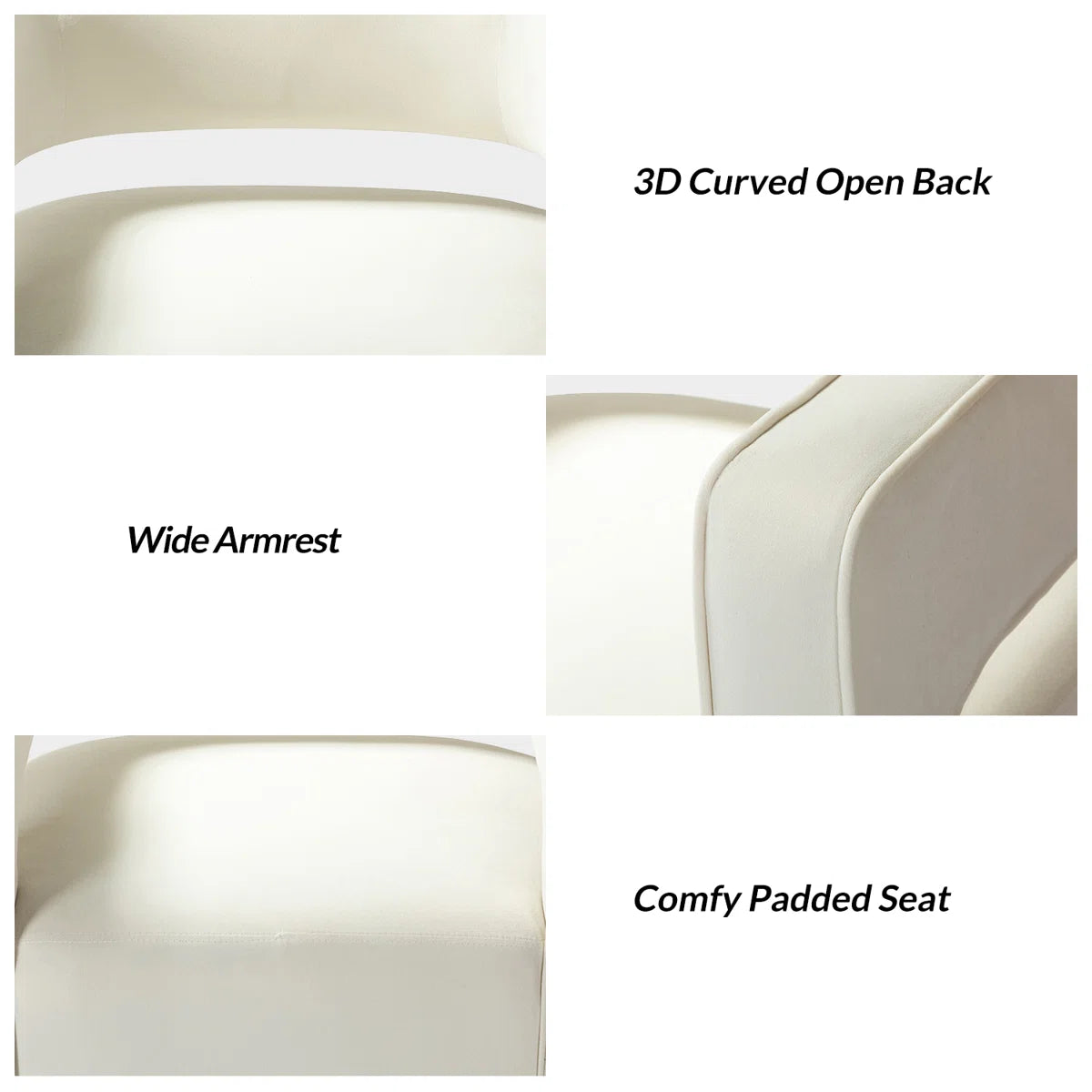 Samantha Velvet Upholstered Barrel Chair - White