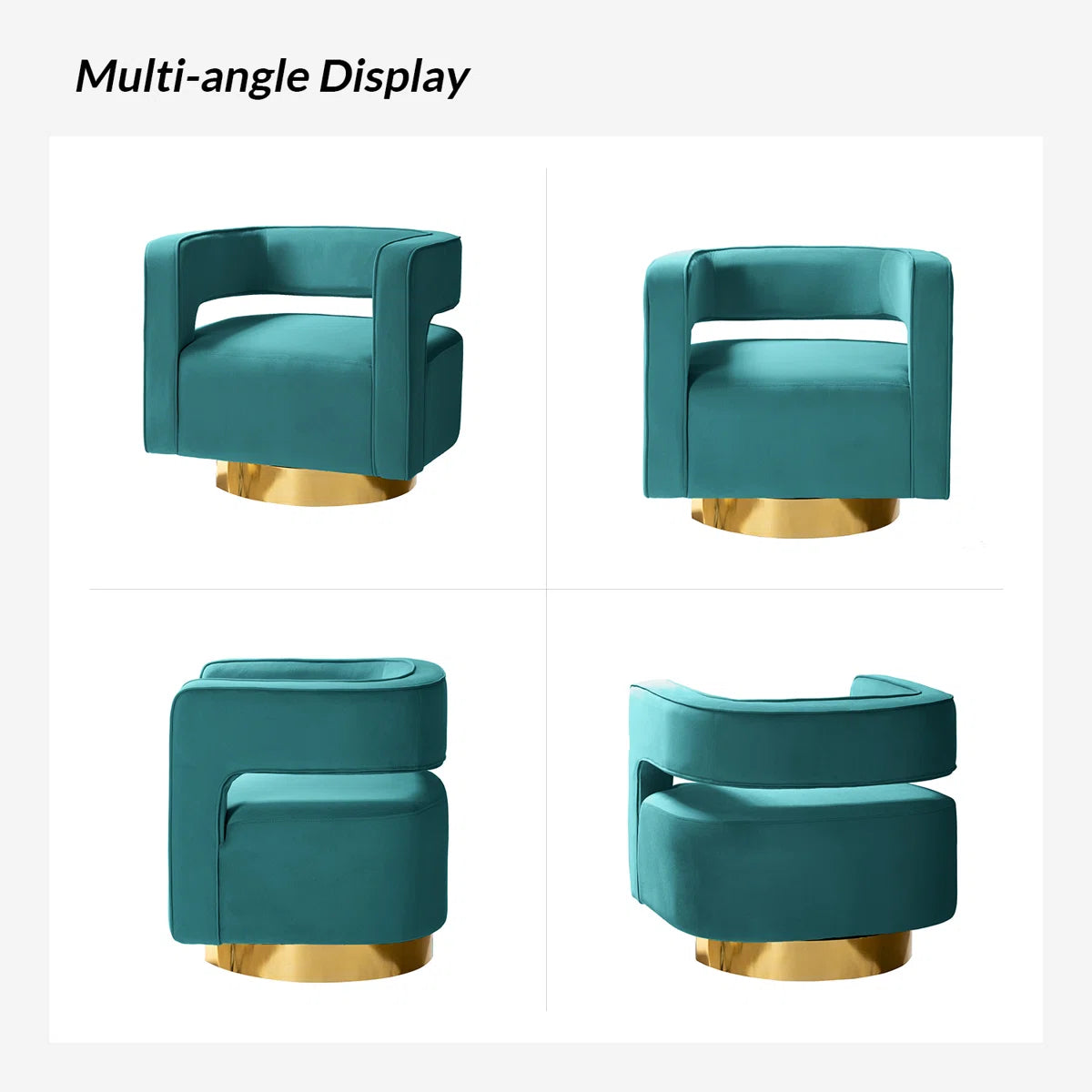 Samantha Velvet Upholstered Barrel Chair - Blue