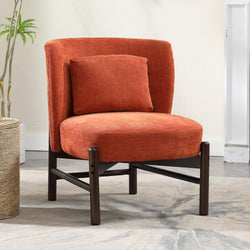 Isabel Chenille Upholstered Tub Chair - Orange