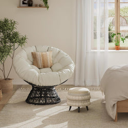 Amabel Papasan Chair with Cushion - White