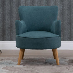 Olivia Oak Tub Chair - Teal