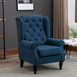 Oakley Upholstered Wingback Chair - Blue