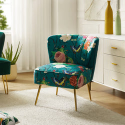 Marigold Floral Butterfly Tub Chair - Blue