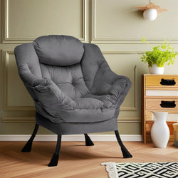 Mishel Modern Papasan Lounge Chair - Grey