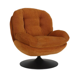 Maria Modern Upholstered Swivel Lounge Chair - Orange
