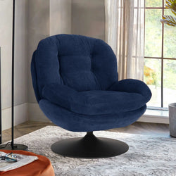 Maria Modern Upholstered Swivel Lounge Chair - Blue