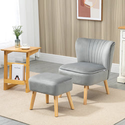 Thalassa Velvet Accent Tub Chair - Grey