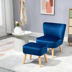 Thalassa Velvet Accent Tub Chair - Blue
