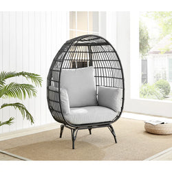Devon Egg Chair Rattan Style - Black