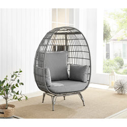 Devon Egg Chair Rattan Style - Grey