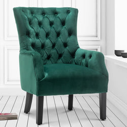 Nori Velvet Tufted Wingback Accent Chair –  Emerald Green
