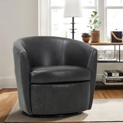 Perrin Swivel Barrel Accent Chair - Black