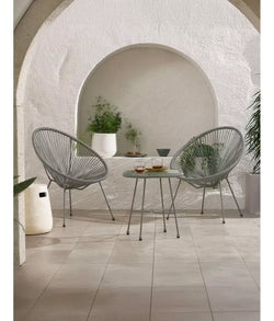 Sorrell Modern Egg Chairs with Round Table - Grey