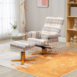 Natasha Swivel Recliner Chair with Footstool - White