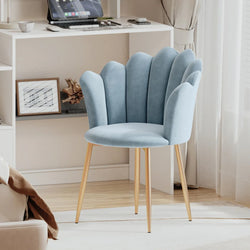 Candance Velvet Shell Accent Chair - Baby Blue