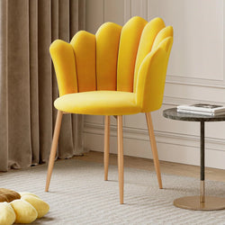 Candance Velvet Shell Accent Chair - Yellow