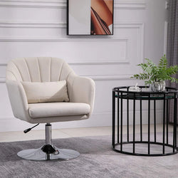 Matthew Ergonomic  Swivel Armchair - Cream White