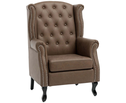 Brown upholstered armchair