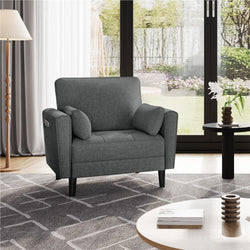 Wendy Luxury Linen Armchair -  Dark Grey