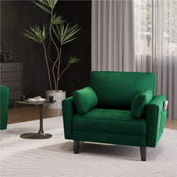 Wendy Luxury Velvet Armchair -  Green