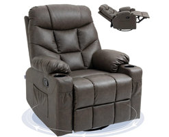 Brown leather recliner chair